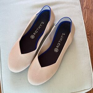 Rothy's Cream Tan Knit Rounded Toe Flats 11.5